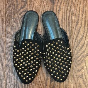 Forever 21 Black and Gold Studded flats